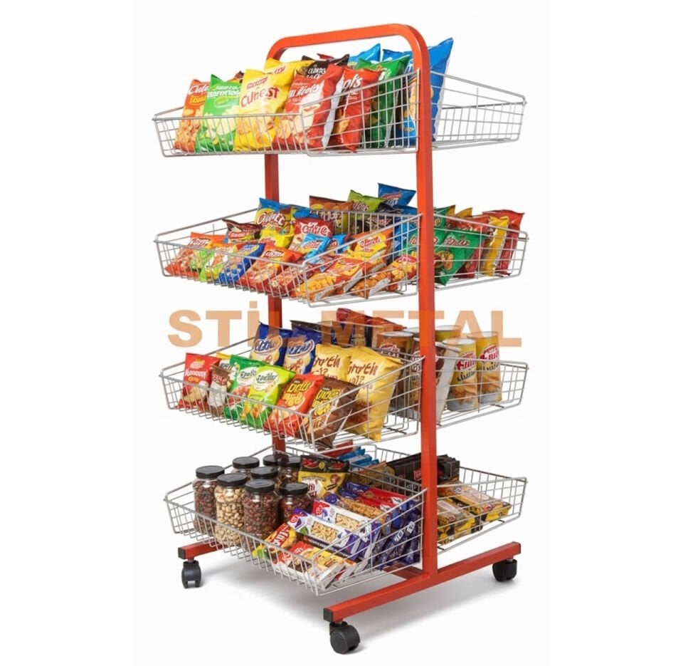 Çift  Yönlü Askılı Sepetli Stand  303-2