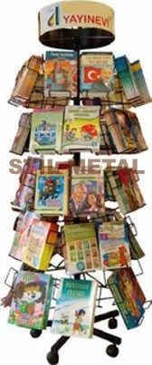 Dönerli Teşhir Kitap Standı Tekerlekli
