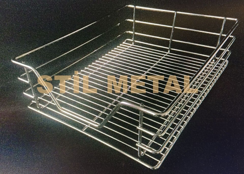 Metal Tel Kiler Sepeti – Mutfak ve Dolap İçi Düzenleyici Raf