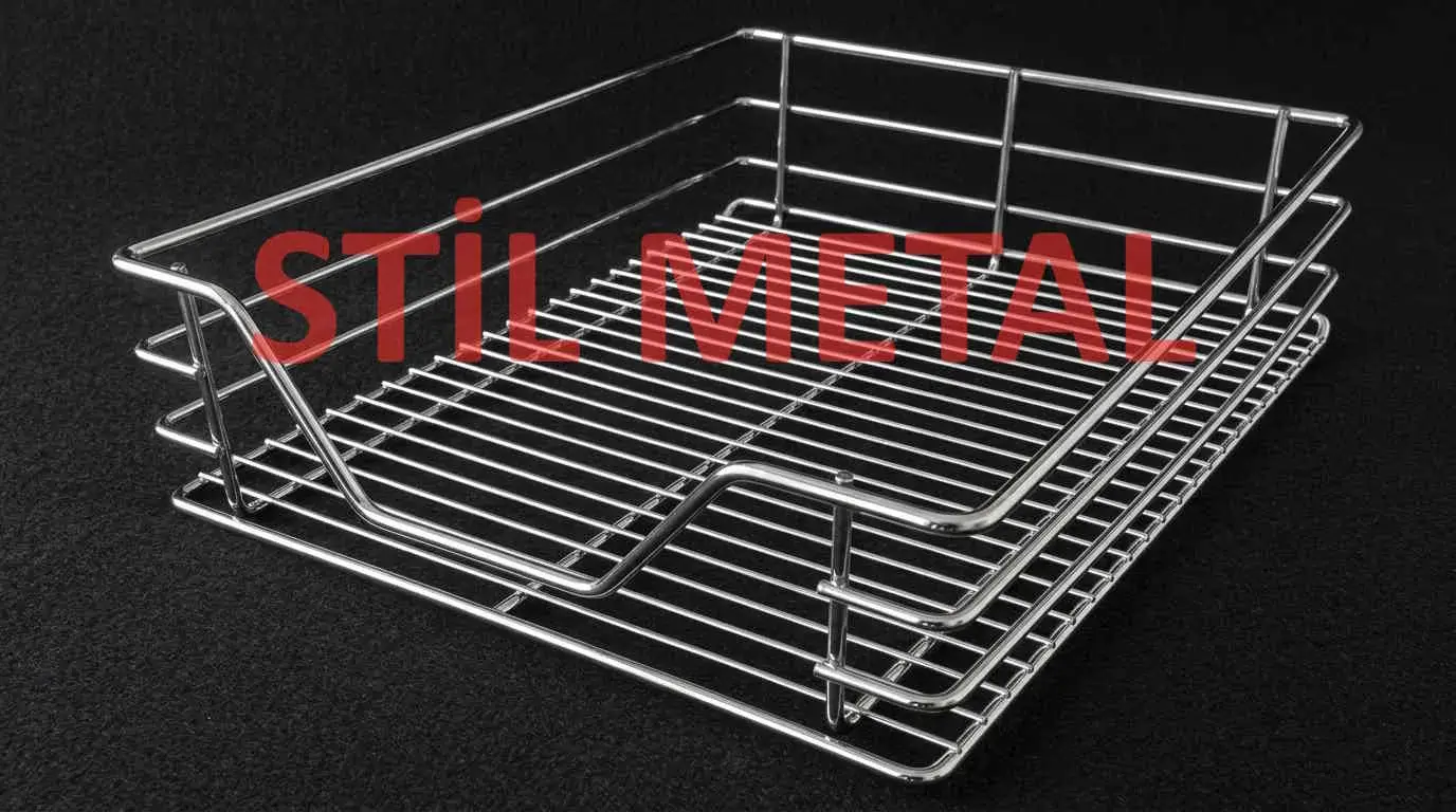 Metal Tel Kiler Sepeti – Mutfak ve Dolap İçi Düzenleyici Raf