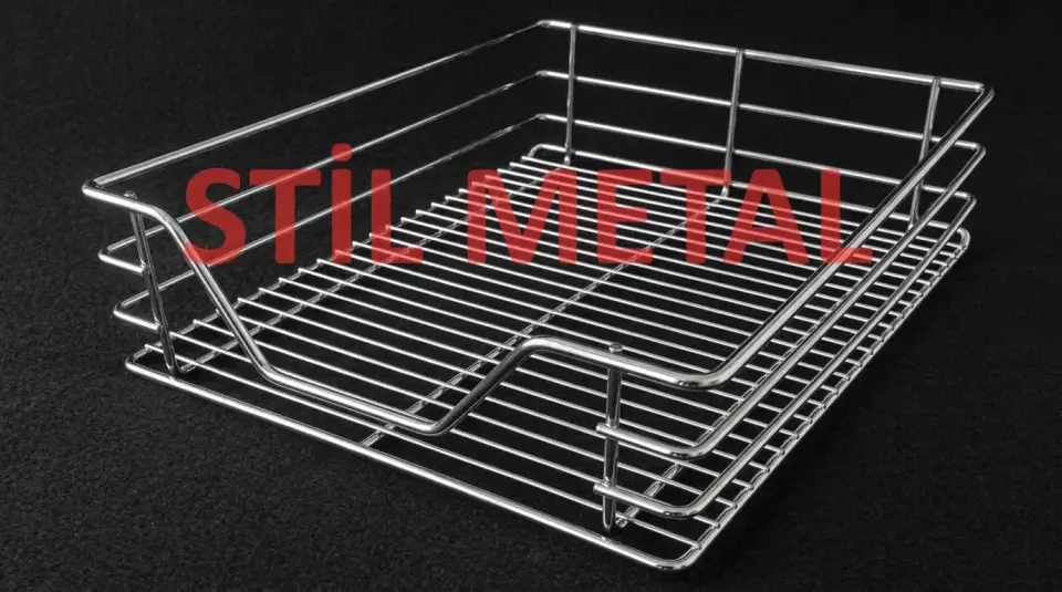 Metal Tel Kiler Sepeti – Mutfak ve Dolap İçi Düzenleyici Raf