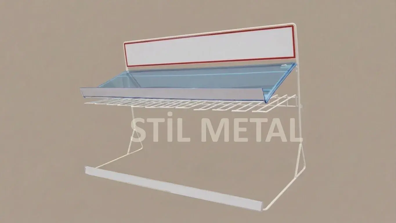 Kasa Önü Diş Fırçası Standı – Masaüstü Metal Teşhir Rafı