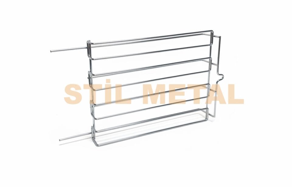 Krom Fırın Yanı Tel Rafı - Isıya Dayanıklı Metal Fırın İçi Izgara